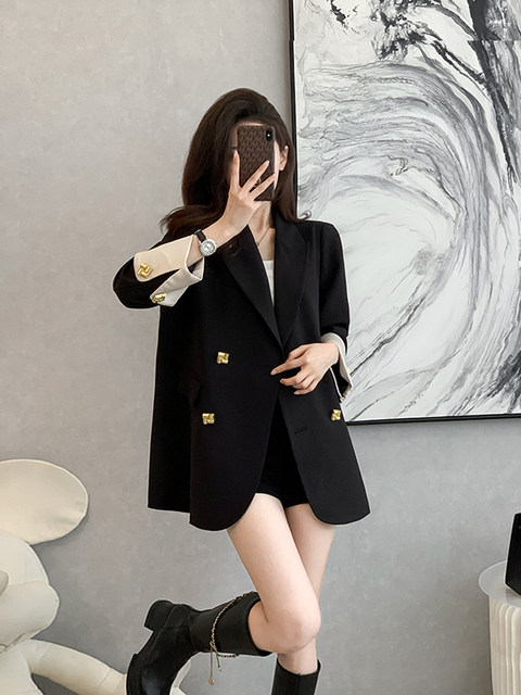 Long-Sleeved Korean Style Goddess-Style Loose-Fitting Casual Versatile Blazer for Women, Autumn and Winter High-End Street Style Small Suit