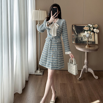 French-Style Socialite High-End Dress for Women, Autumn and Winter Design, Rich Lady Style, Elegant Waist-Cinching Little Chanel-Style Dress
