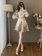 Fashionable, Elegant, Light Luxury, Stunning Waist-Cinching Dress for Women, Autumn French Retro Style, Palace-Style Printed Dress