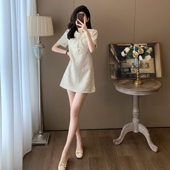 Summer Short-Sleeved Elegant and Age-Reducing High-End Exquisite Dress for Petite Women with a Sophisticated Socialite A-Line Chanel-Style Dress