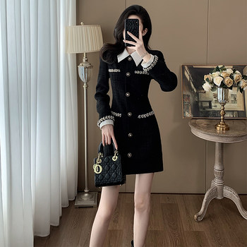 Korean-Style Fashionable Hepburn-Inspired Little Black Dress for Petite Wealthy Girls, Chanel-Style Dress with a High-End Feel