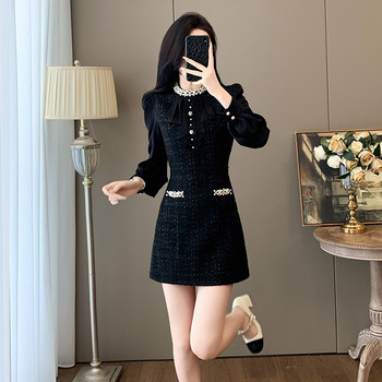 Long-Sleeved, Light Luxury, Fashionable, Elegant Ladylike French-Style Waist-Cinching Dress with a Rich Lady Vibe, High-End Feel