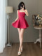 Summer Youthful and Fashionable Sweet Little Fragrance Style Pure and Sexy Off-Shoulder Dress for Women, French Bow Strap Dress