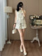 Summer Age-Reducing Fashion with a Refined, Modernized Chinese Style: Women's Two-Piece Set with a Button-Up Vest and Shorts, Exuding a High-End Feel