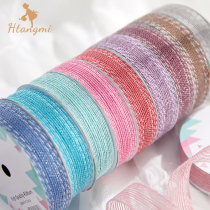 Flower packaging material flower shop supplies solid color bilateral hemp ribbon bouquet packaging ribbon floral ribbon ribbon flower ribbon