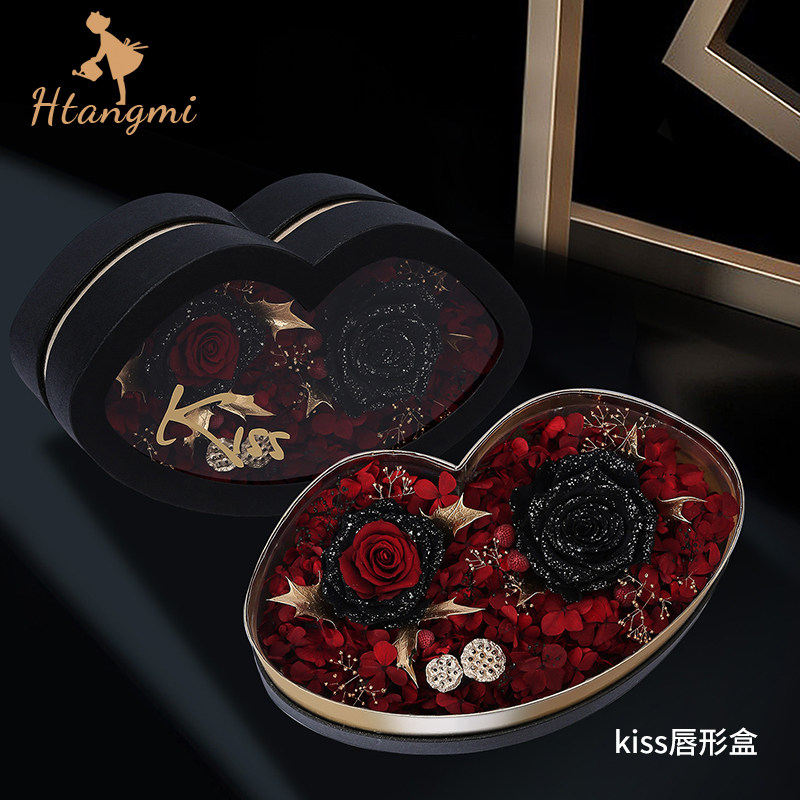 New Creative Lip Shaped Floral Box Forever Letturesbox Rose Flowers Packing Gift Box Flower Arrangement Box Sue White Box Empty Box