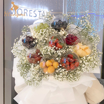 Christmas Apple Bouquet Material Fruit Space Capsule Strawberry Caravan Santa Womens Fruit Space Barn Flowers Packaging Material