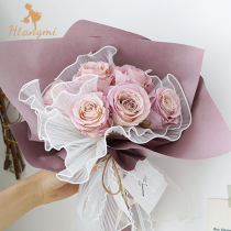 Han and Tang beauty Korean-style wavy yarn ruffle leaf flower gauze Bouquet decoration mesh flower Flower Flower Flower Dress 5 yards