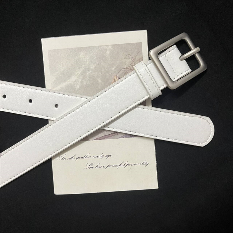 Waist-Cinching Slimming Fashionable White Belt for Women, Versatile American Simple Style Decorative Belt for Jeans and Skirts, White Women's Belt