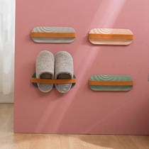 Non-perforated wall-mounted storage adjustable bathroom slipper rack Simple incognito creative plastic rotating drain shoe rack