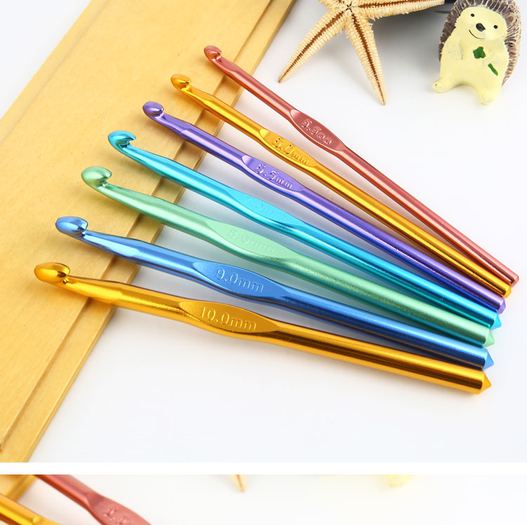 Đồ gia dụng kẹo màu crochet Bộ công cụ DIY Chất liệu đan tay Móc quần áo thêu sợi kim - Công cụ & vật liệu may DIY dụng cụ đan len