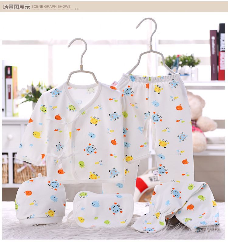 Mùa xuân và mùa thu sơ sinh quần áo cotton 0-3 tháng 1 sơ sinh bé nhà sư quần áo đồ lót đặt bé mùa thu quần áo mùa hè