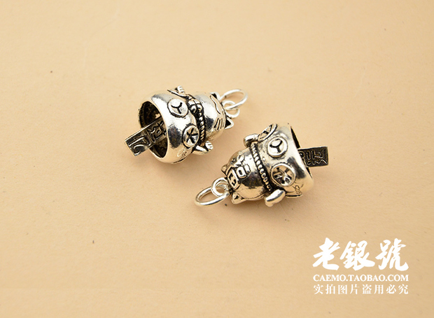 S925 bạc Thái nguyên chất may mắn mèo gió chime 铛 DIY đính cườm mặt hàng vòng tay mặt dây chuyền trang trí nữ quà tặng nhà máy phát hành $ C - Vòng chân lắc chân nữ vàng đẹp