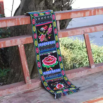 Hanging bag embroidered wall hanging letter insert ethnic style wall painting hanging bag storage bag fabric household decorative wall hanging bag