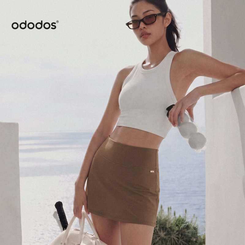 Ododos Fitness Running Tennis Skirt Fake Two-Piece Sports Skirt Pants Badminton Skirt丨Odcloud Series