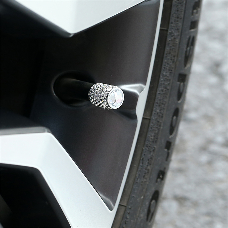 New Full-Diamond Valve Cap, High-Grade Aluminum Alloy with Sealing Ring, Car Tire Cover, Car Metal Valve Core for Women New Full-Diamond Valve Cap, High-Grade Aluminum Alloy with Sealing Ring, Car Tire Cover, Car Metal Valve Core for Women