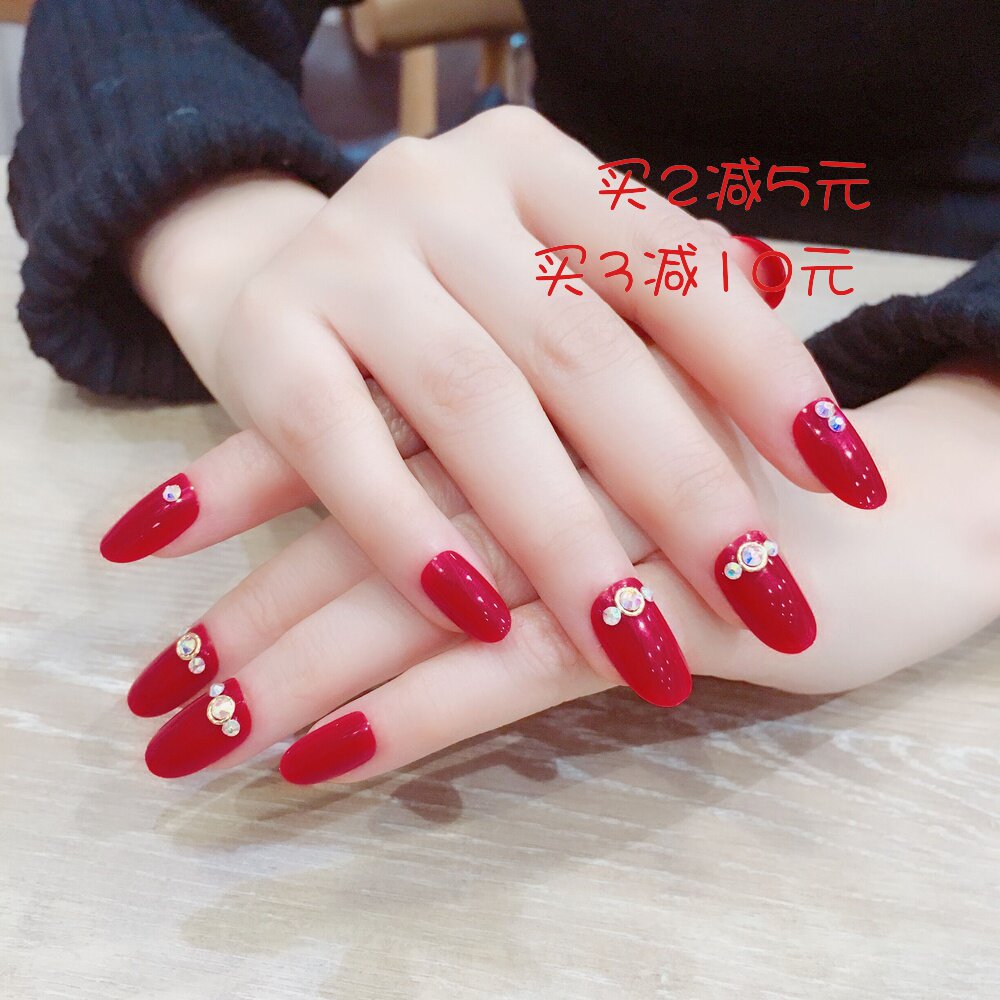 2022 New Nail Patch Display White Mechia Finished Graphic Wear Chia Sheet Detachable Net Red Bridal Hand Nail Suit