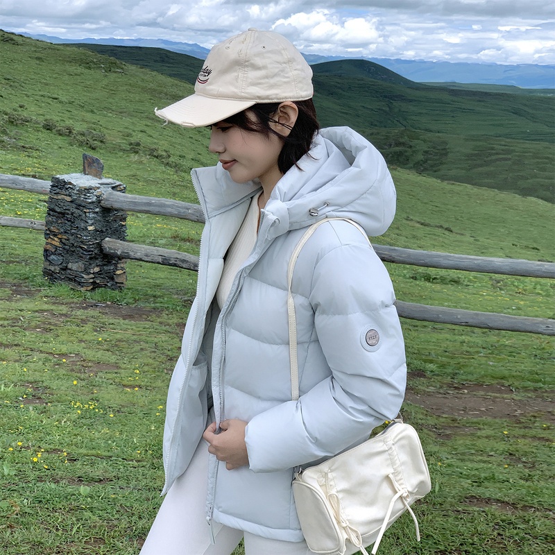Ftzt Goose down Puffer Jacket for Women 2026 New Winter Short Style Windproof Warm Couple's Detachable Hood Coat