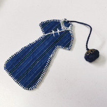 2021 new ethnic style blue dyed fabric cheongsam clothes shape pendant pumpkin handmade bookmark