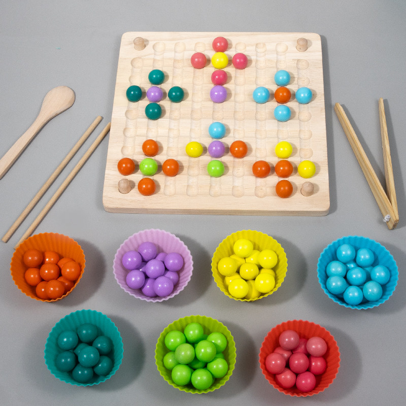 Kindergarten clip beads Montessori teaching aids Xiaoxiaole Concentration training Fine motor children's early education educational toys