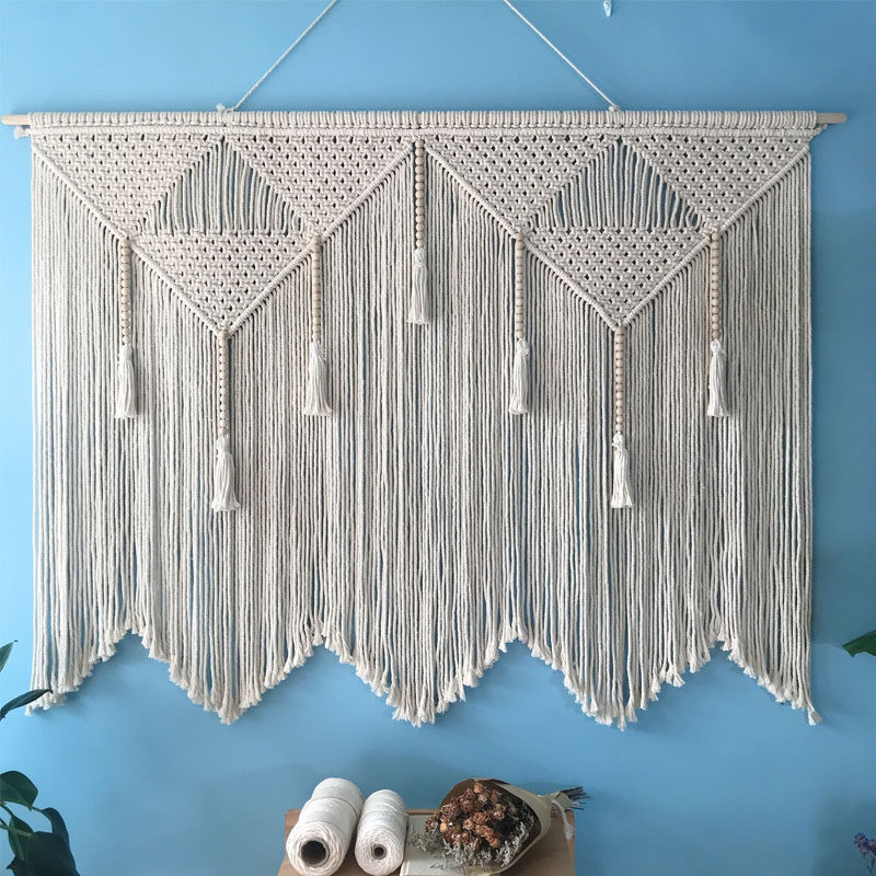 Nordic ins oversized woven tassel tapestry living room bedroom bedside wall hanging decoration homestay hotel soft decoration