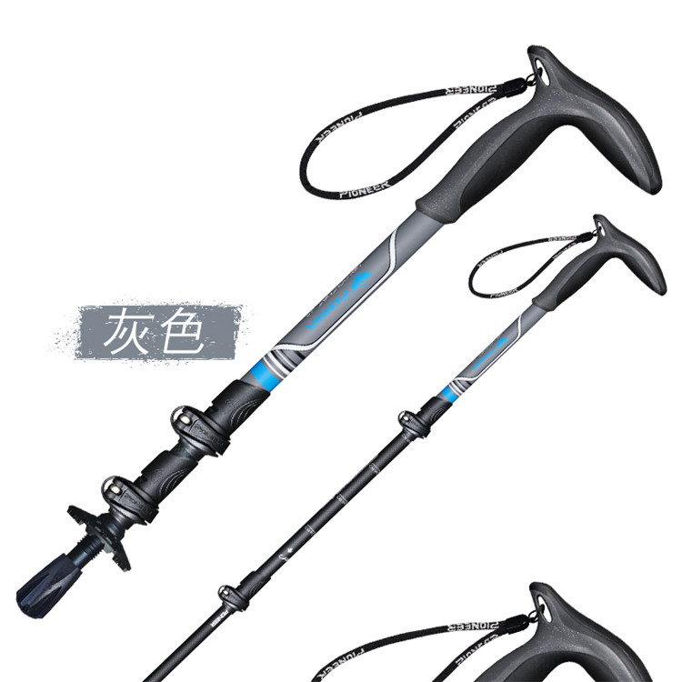 Trailblazer carbon trekking cực sợi carbon T xử lý cong xử lý mía không gấp siêu nhẹ khóa cũ gậy đi bộ gậy leo núi carbon