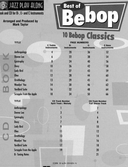 재즈 마스터 악보 반주 Vol.005-BebopClassics 클래식 색소폰 10곡