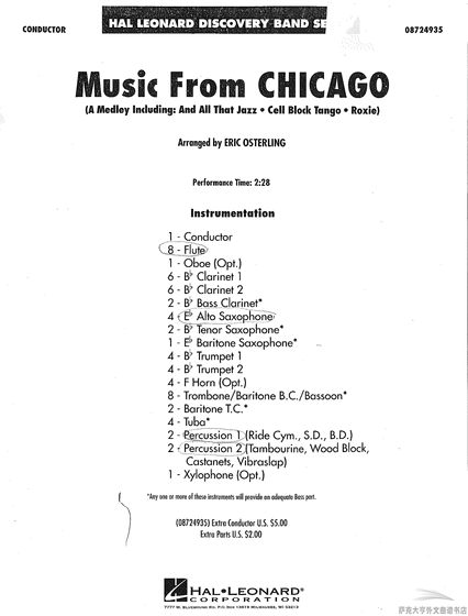 신제품 GY1516 (레벨 1.5) Chicago Selected 3 MusicfromChicago Wind Ensemble Score+