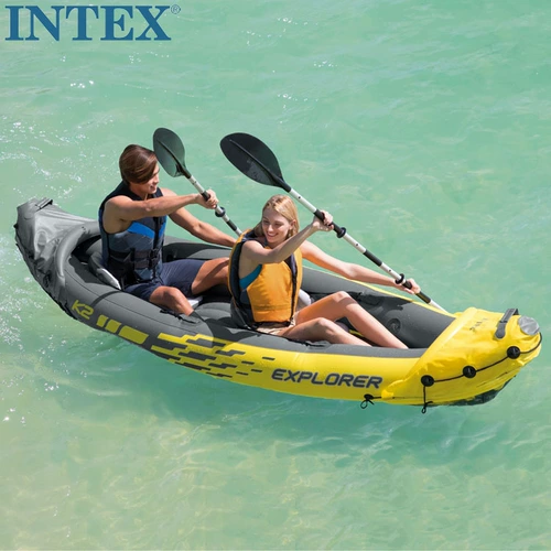 INTEX 68307 Explorer Двух пехотинцев надувные лодки надувные лодки сгущенной резиновой греблевой лодки с двумя людьми заряжаемой каноэ
