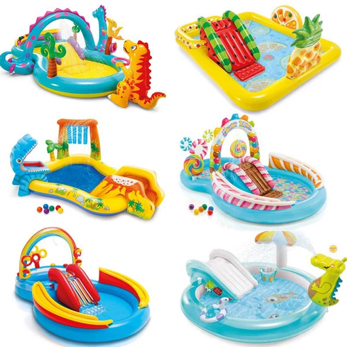INTEX Динозавр, надувной морской бассейн с шариками, аквапарк для игр в воде, игрушка
