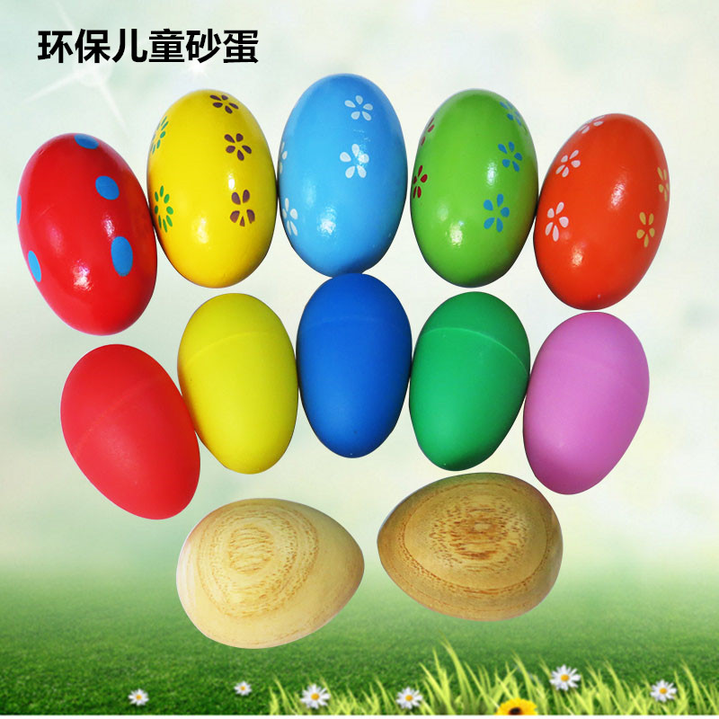 Wooden sand alf percussion instrument puzzle toy plastic sand and egg-made egg color egg egg