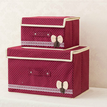 Home Cloth Art Foldable Covered Clothing Containing Boxes Non-woven large finishing box thickened storage containing box