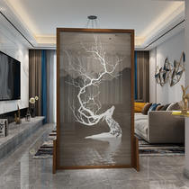 New Chinese solid wood screen partition porch living room decoration office home simple modern shelter light luxury seat screen