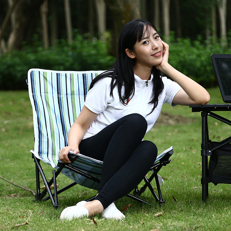 Lightly loaded folding chair recliner lunch break chair nap bed office backrest lazy chair beach home fishing