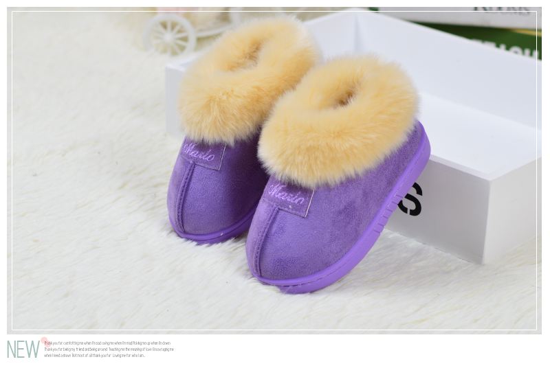 Chaussons enfants en suède pour hiver - semelle tendon - Ref 1007401 Image 19