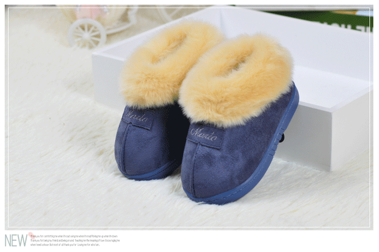 Chaussons enfants en suède pour hiver - semelle tendon - Ref 1007401 Image 21