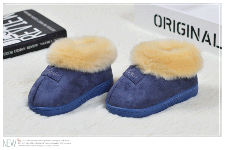 Chaussons enfants en suède pour hiver - semelle tendon - Ref 1007401 Image 22