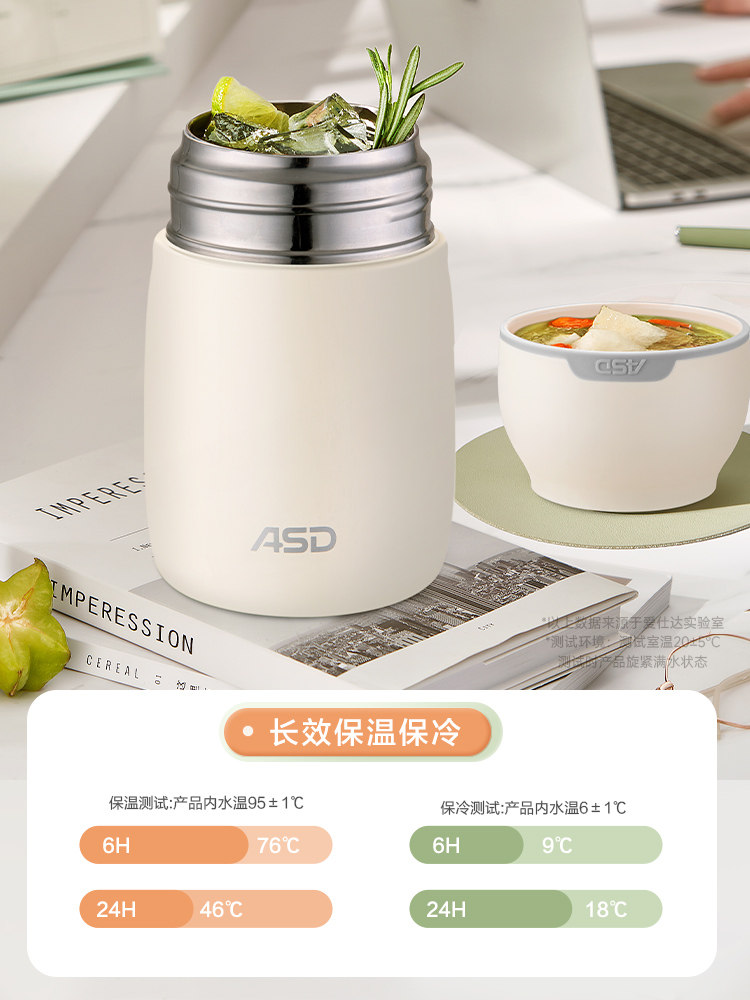 Aistar Thermal Lunch Box for Office Workers, Girls, and Students, Cute Porridge Pot, Simmering Kettle