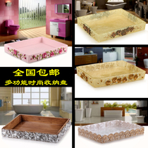 Bathroom set tray Creative resin European pastoral storage plate Multi-function desktop storage box Home