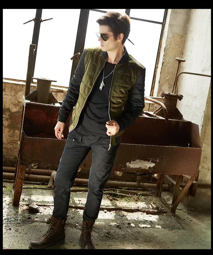 Áo khoác nam mùa đông mới mỏng ngắn màu áo cotton bóng chày đồng phục mùa đông cotton ấm áo khoác bomber jacket nam