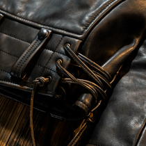 Mochen Leather California Mounted Police Motorcycle Leather Jacket Head Layer Pure Cowhide Mens Riding Vintage Leather Leather Leather