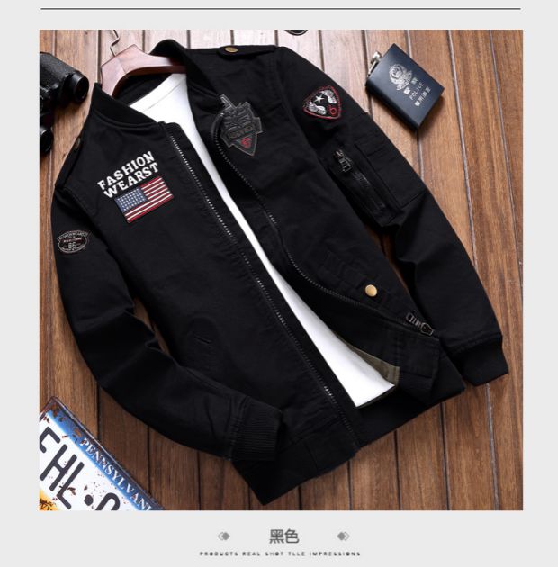 Cộng với áo khoác cotton công cụ cashmere nam áo khoác phi công nam Mỹ áo khoác nam mùa thu và mùa đông vải quần áo nam áo jean nam
