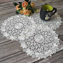 Round table mat Coasters Dish cloth bowl mat Korean European lace fabric embroidery Tea mat Vase decoration mat