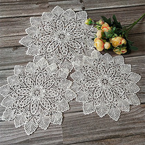 White lace embroidery table mat Korean water-soluble fabric coaster plate mat Vase table lamp jewelry multi-purpose decorative mat