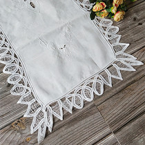 European style pastoral white cotton hand embroidered table flag coffee table tablecloth shoe cabinet dressing table bedside cabinet towel