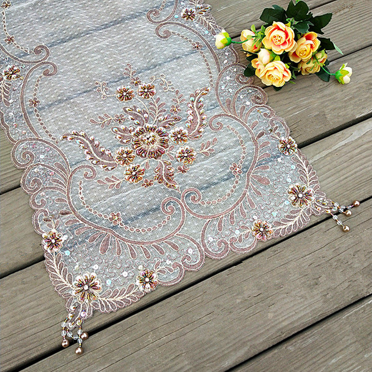 Foreign trade Korean mesh lace embroidered table flag tea plate tea sets with more use of dust cover towel overall cabinet shoe cabinet cover cloth
