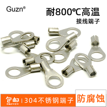 High temperature resistant terminal block 304 stainless steel wire ear anti-corrosion resistant high temperature copper nose wire wiring nose