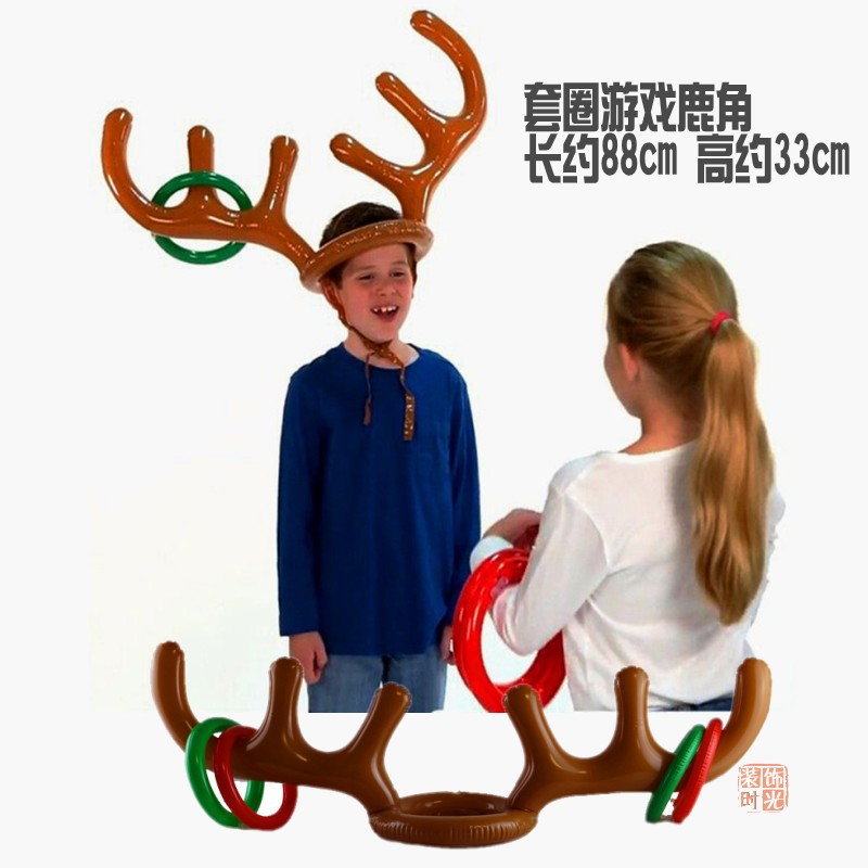 Halloween dress up ring antler ring toy wedding pick-up game punishment props inflatable color ring