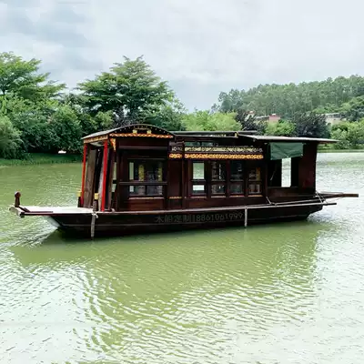Handmade custom one big conference commemorative boat Jiaxing Nanhu red boat factory custom water sightseeing painting boat landscape boat