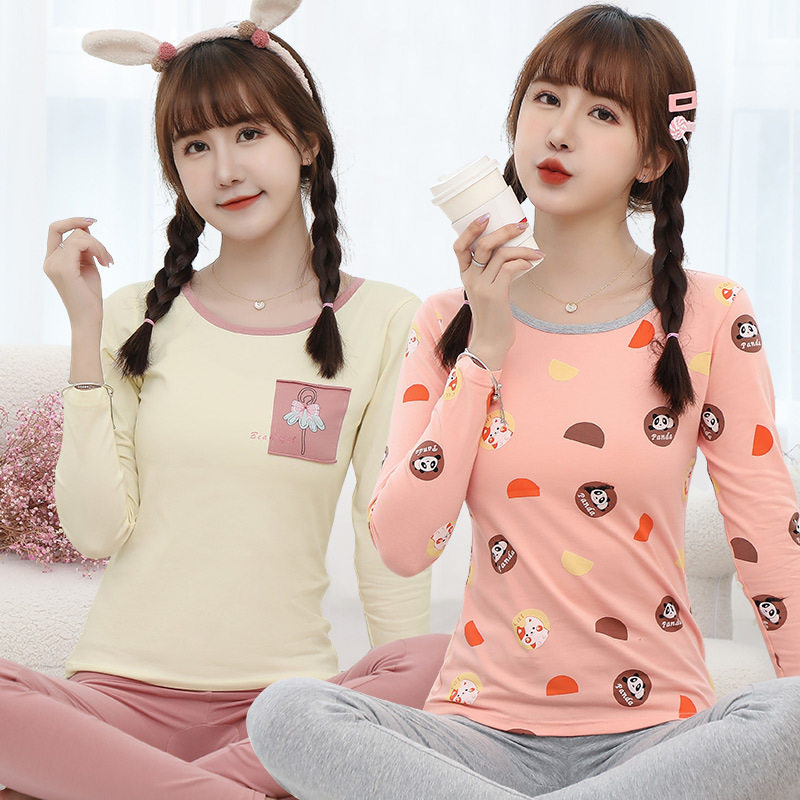 Teen Autumn Clothes Sanitary Pants Woman Pure Cotton Suit First High School High School Girl Fever Coat Cotton Sweatshirt Bottom Thin